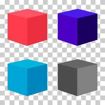 Set of isometric cube design, web modern concept icon, geometric vector illus Stock Illustration