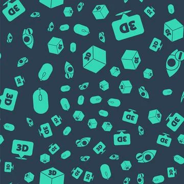 Set Isometric cube, Speech bubble with text 3D, Computer mouse and Red eye 스톡 일러스트