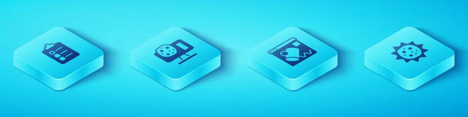 Set Isometric To do list or planning, Genetic engineering, Virus and Data 스톡 일러스트