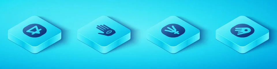 Set Isometric Earth element, Hamsa hand, Comet falling down fast and Neptune Stock Illustration