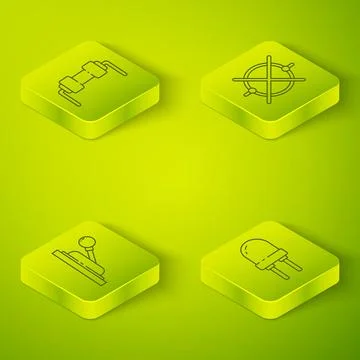 Set Isometric Electric circuit scheme, Electrical panel, Light emitting diode Stock Illustration