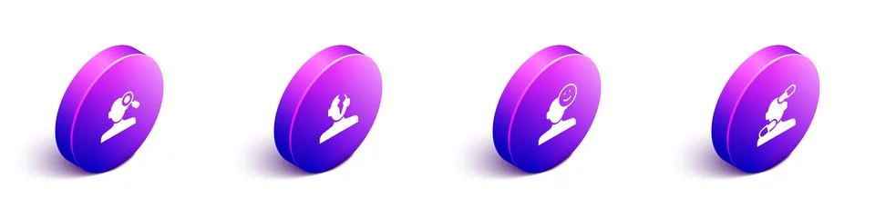 Set Isometric Finding a problem in psychology, Solution, Good mood and Sedative Stock Illustration
