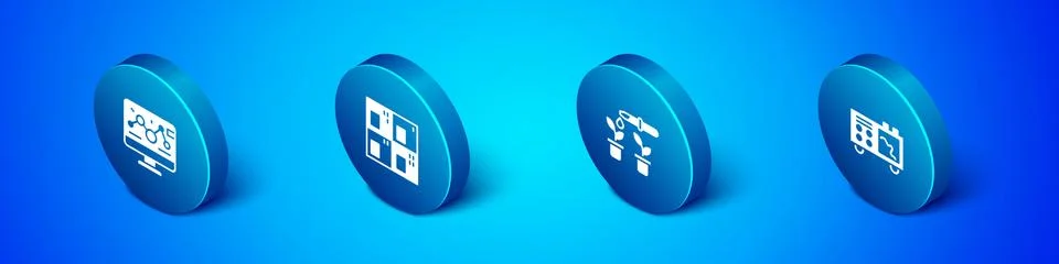 Set Isometric Genetic engineering modification, Pipette and plant, Spectrometer Stock Illustration