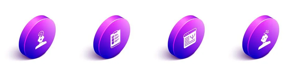 Set Isometric Human with question mark, Psychological test, Online psycholo.. Stock Illustration