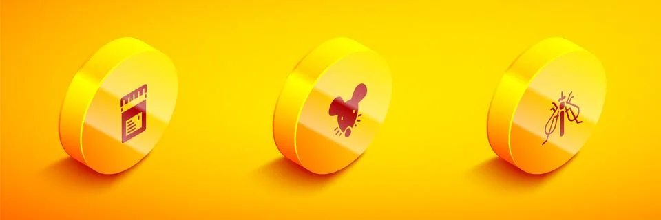 Set Isometric Jar with additives, Experimental mouse and insect icon. Vector Stock Illustration