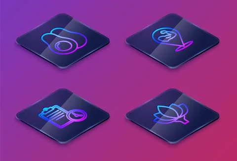 Set Isometric line Avocado fruit, Sport training program, Bodybuilder muscle and Stock Illustration