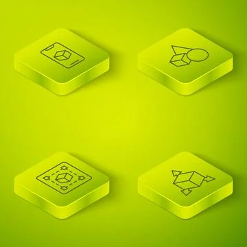 Set Isometric line Basic geometric shapes, Geometric figure Cube, Isometric cube Stock Illustration