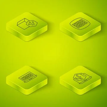 Set Isometric line Binary code, Laptop with art store app and NFT Digital c.. 스톡 일러스트
