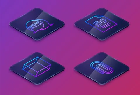 Set Isometric line Calculator, Function mathematical symbol, Calculator and Book Stock Illustration