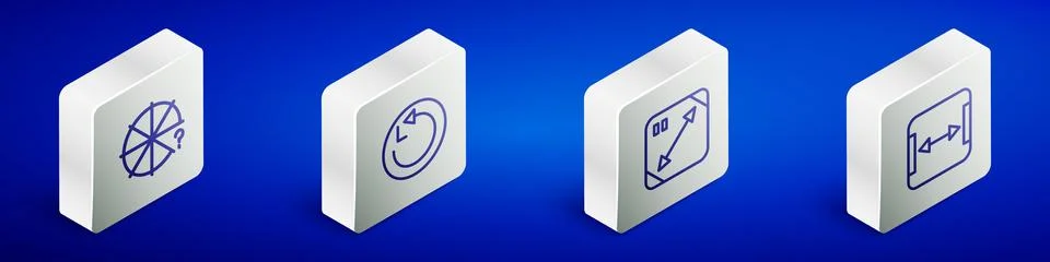 Set Isometric line Circle of pieces, Radius, Diagonal measuring and Area me.. Stock Illustration