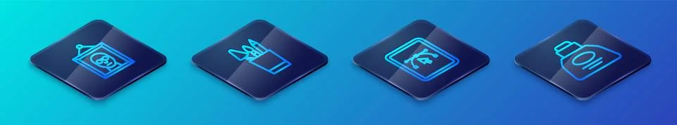 Set Isometric line Computer with design program, Picture, Inkwell and Penci.. Illustrazione stock