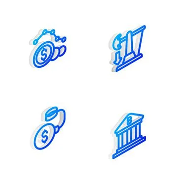 Set Isometric line Drop in crude oil price, Dollar rate decrease, Debt ball 库存插图