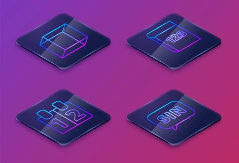 Set Isometric line Function mathematical symbol, Mathematics function cosine Illustrazione stock