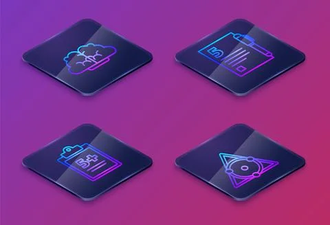 Set Isometric line Graph, schedule, chart, diagram, Mathematics function sine Stock Illustration