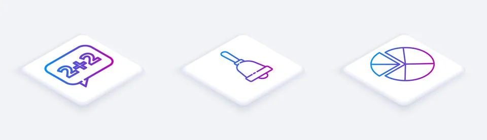 Set Isometric line Graph, schedule, chart, diagram, Test or exam sheet and Stock Illustration