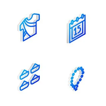 Set Isometric line Independence day India, Indian man dress, spice and Rosary Stock-Illustration