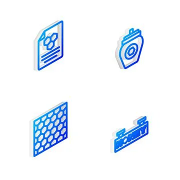 Set Isometric line Jar of honey, Honeycomb, and Hanging sign with honeycomb icon Ilustração Stock