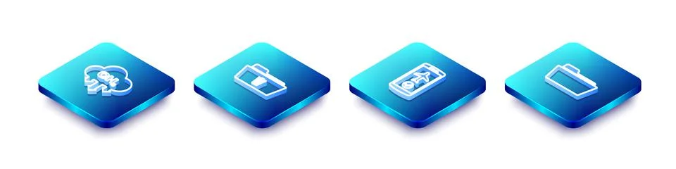 Set Isometric line Methane emissions reduction, Delete folder, Flight mode in 스톡 일러스트