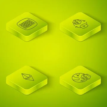 Set Isometric line NFT Digital crypto art, Ethereum ETH, and Binary code icon 스톡 일러스트