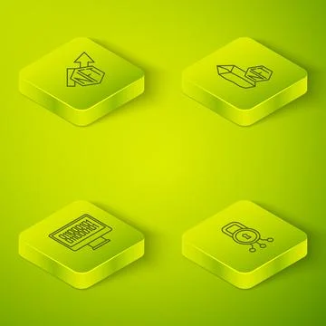 Set Isometric line NFT Digital crypto art, Binary code, Cyber security and Stock Illustration