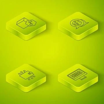 Set Isometric line NFT Digital crypto art, Cryptocurrency wallet, Binary co.. Illustrazione stock