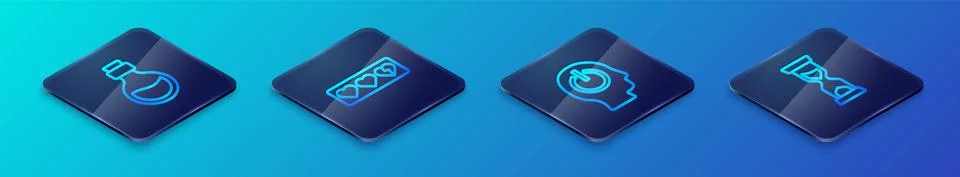 Set Isometric line Power button, Bottle with magic elixir, Old hourglass and Ilustración de archivo