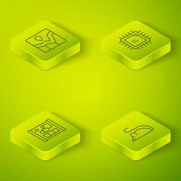 Set Isometric line Processor CPU, Graphing paper for engineering, Experimental Stock Illustration