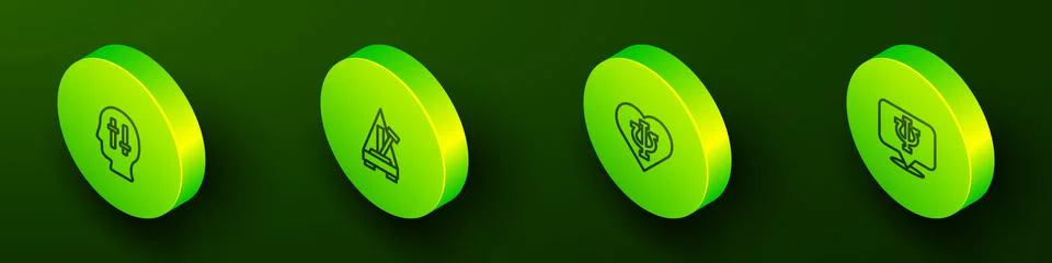 Set Isometric line Solution to the problem, Metronome with pendulum, Psychology Stock Illustration