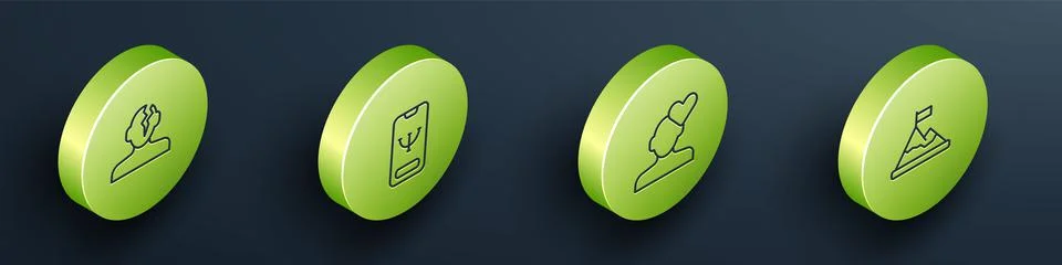 Set Isometric line Solution problem in psychology, Online psychological Stock Illustration