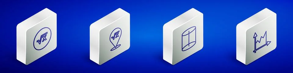 Set Isometric line Square root of x glyph, , Geometric figure and Graph, sc.. Stock Illustration
