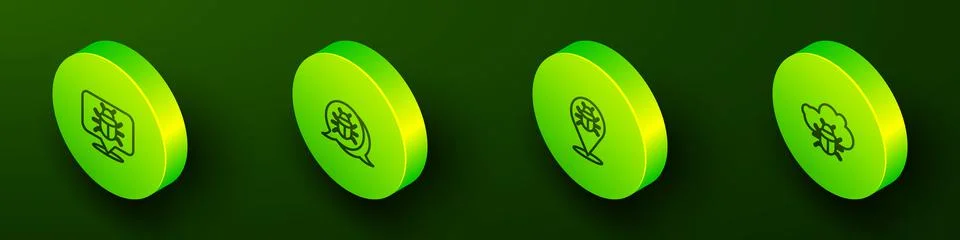 Set Isometric line System bug, , and on a cloud icon. Vector Illustrazione stock