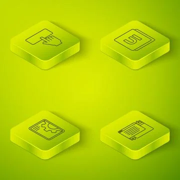 Set Isometric line UI or UX design, Web development, and Keyboard icon. Vector Stock Illustration