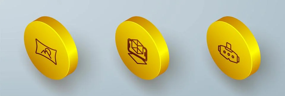 Set Isometric line Wide angle picture, 3d modeling and Virtual reality glas.. Stockillustratie