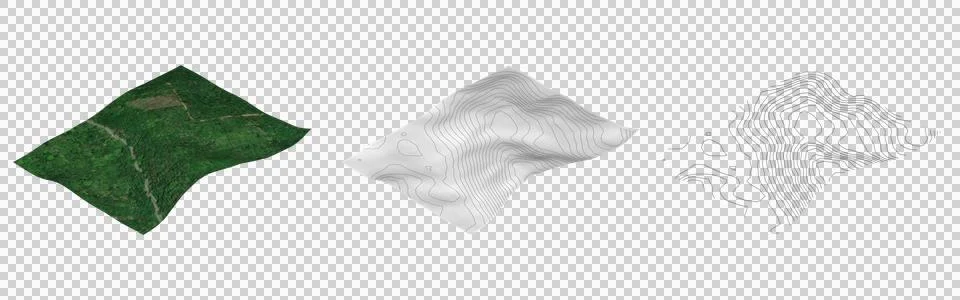 Set of isometric map mountain object. Stock Illustration