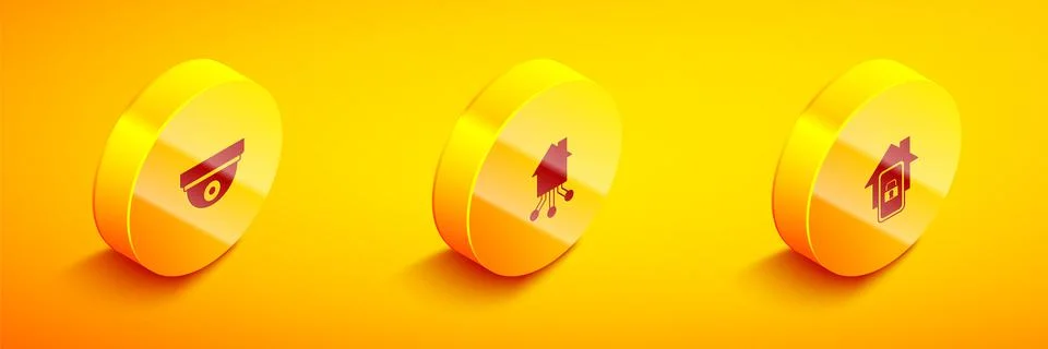 Set Isometric Motion sensor, Smart home and Mobile with smart icon. Vector Stockillustratie