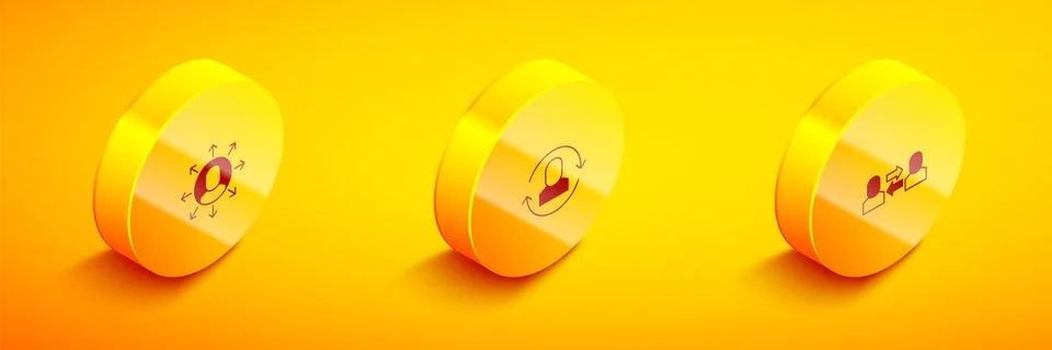 Set Isometric Multitasking manager working, Exchange and  icon. Vector イラスト素材