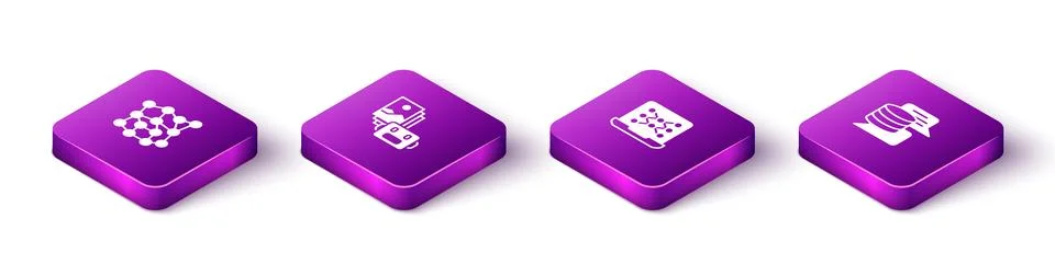 Set Isometric Neural network, Artificial intelligence robot, and Server, Data 스톡 일러스트