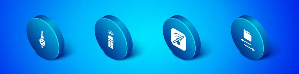 Set Isometric No audio jack, Wi-Fi wireless internet, Transfer files and Usb 스톡 일러스트