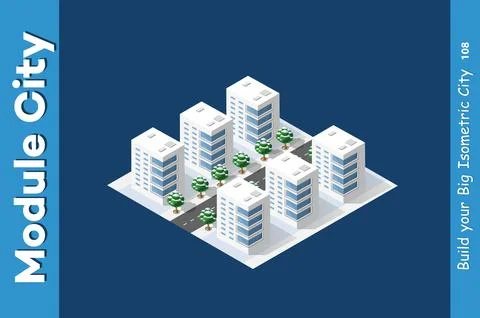 Set of isometric objects Stock Illustration