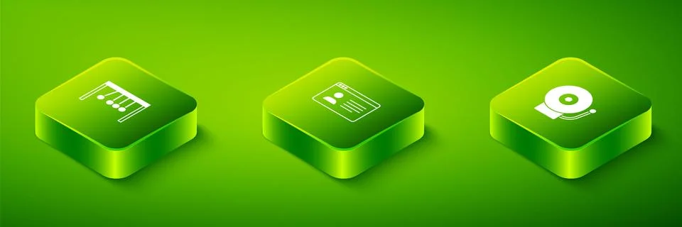 Set Isometric Online class, Ringing alarm bell and Pendulum icon. Vector Stock Illustration