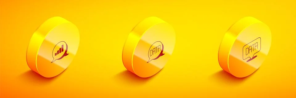 Set Isometric Pie chart infographic, Data analysis and icon. Vector Stockillustratie