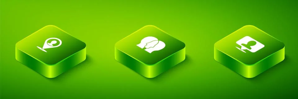 Set Isometric Project team base, Location with person and icon. Vector Stock Illustration