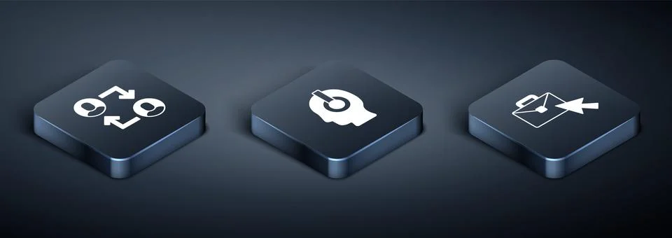 Set Isometric Project team base, Online working and Freelancer icon. Vector Illustrazione stock