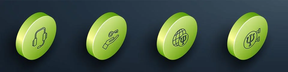 Set Isometric Psychologist online, Solution to the problem, Psychology, Psi and Illustrazione stock