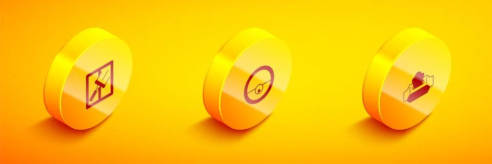 Set Isometric Rubber cleaner for windows, Robot vacuum and Wet wipe pack ic.. Stock Illustration