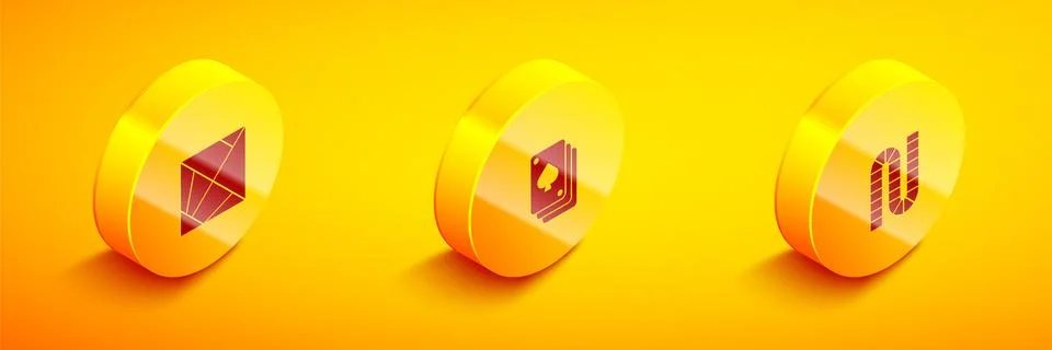Set Isometric Rubik cube, Playing cards and Board game icon. Vector Stock Illustration