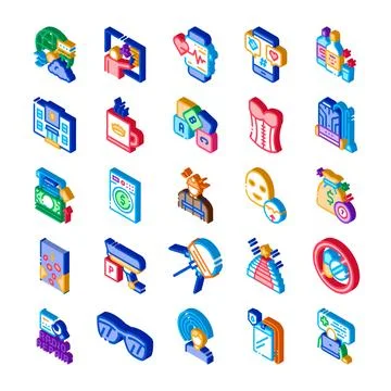 Set of isometric services icons for web and app Stock Illustration