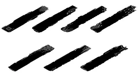 Set of Isometric silhouettes rectangular design elements in tech style Stock Illustration