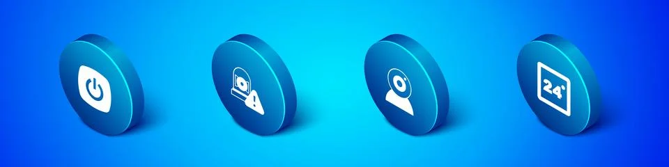 Set Isometric Smart home, Web camera, Thermostat and Ringing alarm bell ico.. Stock Illustration
