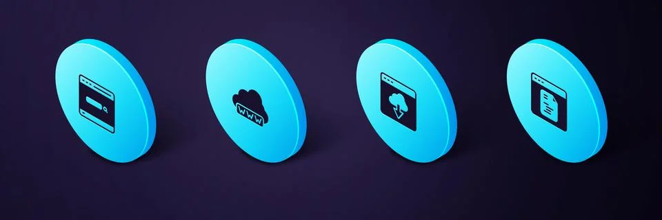 Set Isometric Software, Cloud technology data transfer, Web development and S イラスト素材